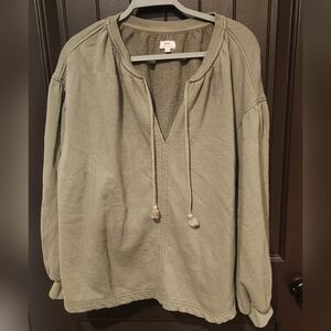 Aerie Green V-Neck Sweater, Size XS